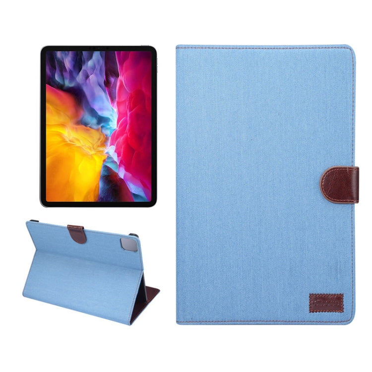For iPad Pro 11 inch 2020 / 2021 PC + Left And Right Denim Leather Tablet Case Wallet Card Holder With Dormancy