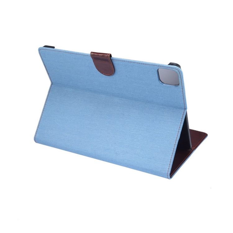 For iPad Pro 11 inch 2020 / 2021 PC + Left And Right Denim Leather Tablet Case Wallet Card Holder With Dormancy