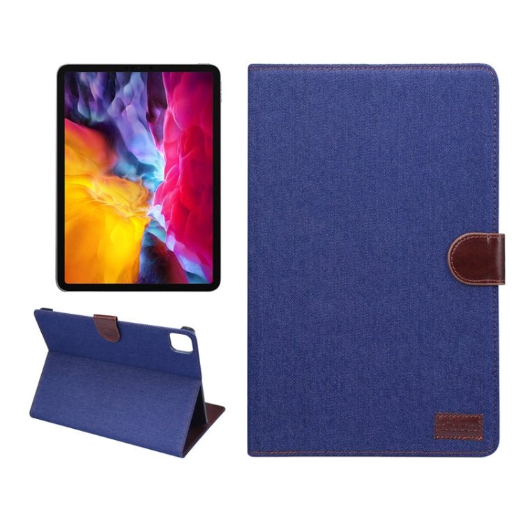 For iPad Pro 11 inch 2020 / 2021 PC + Left And Right Denim Leather Tablet Case Wallet Card Holder With Dormancy