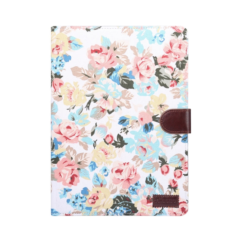 For iPad Pro 11 inch 2020 / 2021 PC + Left And Right Flowering Cloth Holster Wallet Card Holder With Dormancy