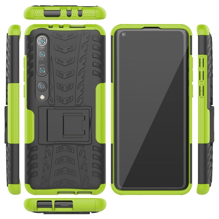 For Xiaomi Mi 10 Pro Tire Texture Shockproof TPU+PC Protective Case with Holder
