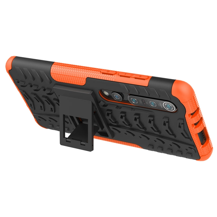 For Xiaomi Mi 10 Pro Tire Texture Shockproof TPU+PC Protective Case with Holder