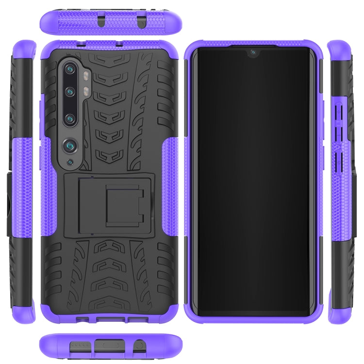 For Xiaomi Mi CC9 Pro Tire Texture Shockproof TPU+PC Protective Case with Holder