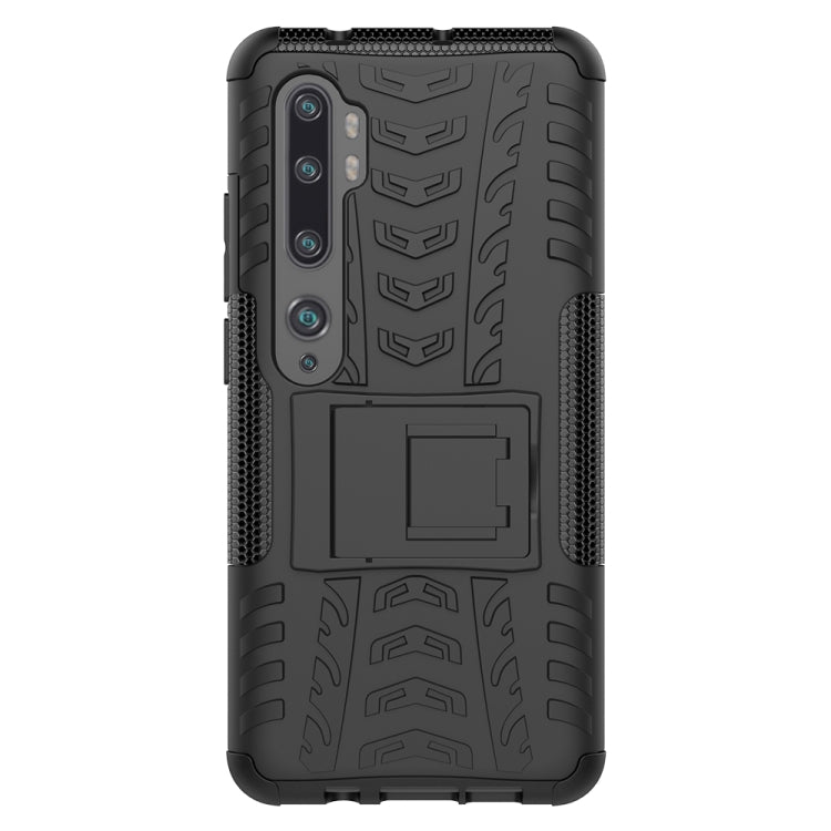 For Xiaomi Mi CC9 Pro Tire Texture Shockproof TPU+PC Protective Case with Holder