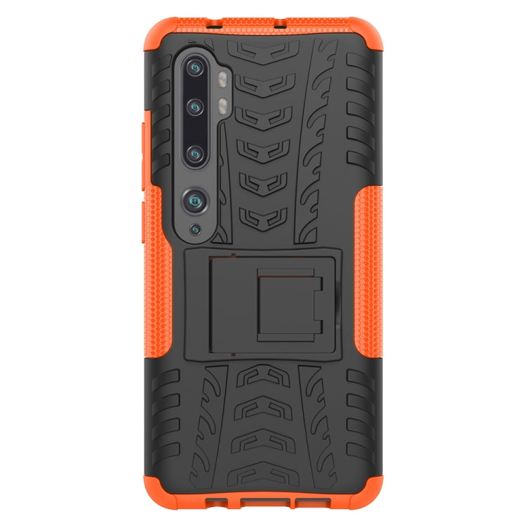 For Xiaomi Mi CC9 Pro Tire Texture Shockproof TPU+PC Protective Case with Holder
