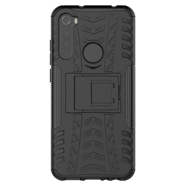 For Xiaomi Redmi Note 8T Tire Texture Shockproof TPU+PC Protective Case with Holder