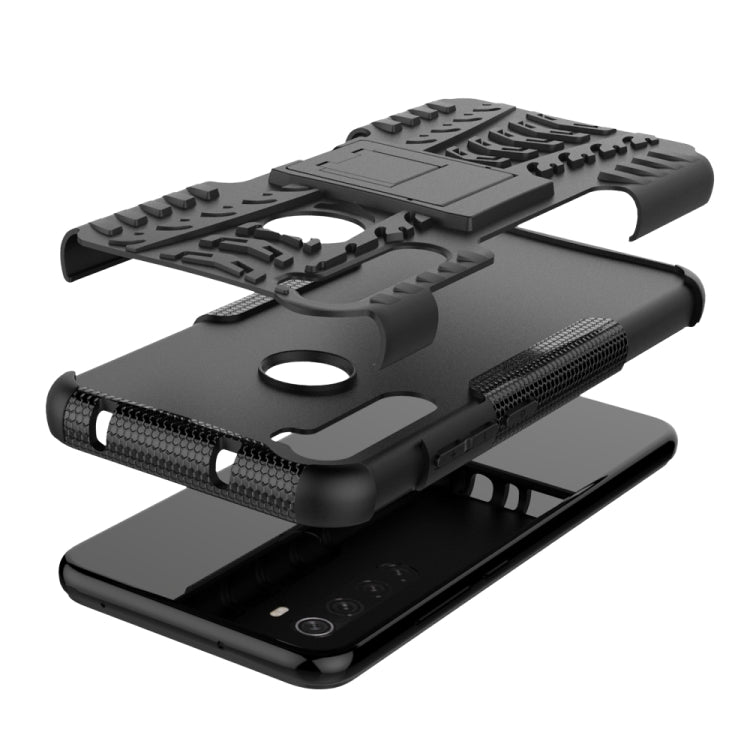 For Xiaomi Redmi Note 8T Tire Texture Shockproof TPU+PC Protective Case with Holder