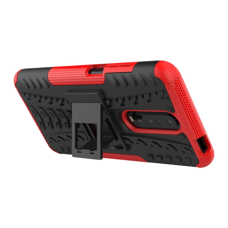 For Xiaomi Redmi K30 Tire Texture Shockproof TPU+PC Protective Case with Holder