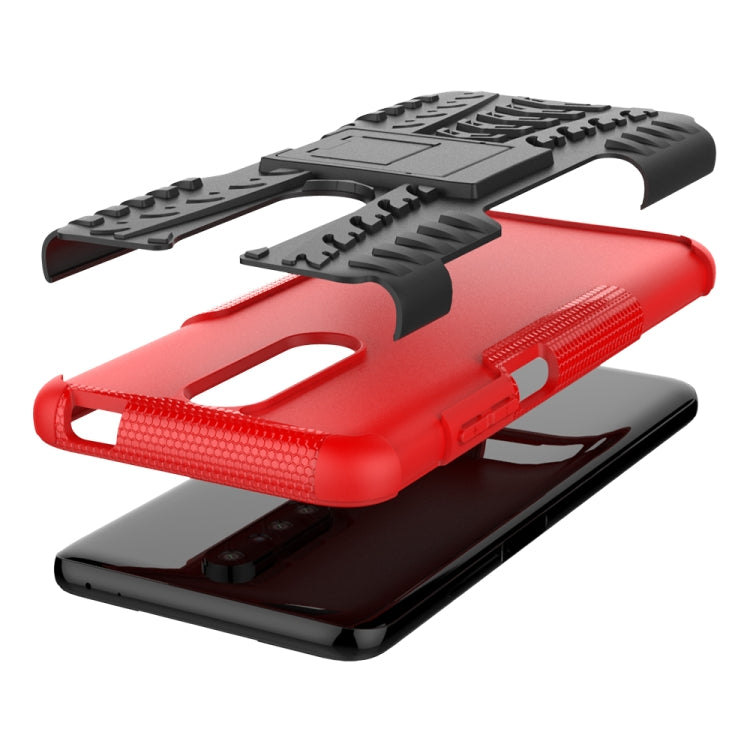 For Xiaomi Redmi K30 Tire Texture Shockproof TPU+PC Protective Case with Holder