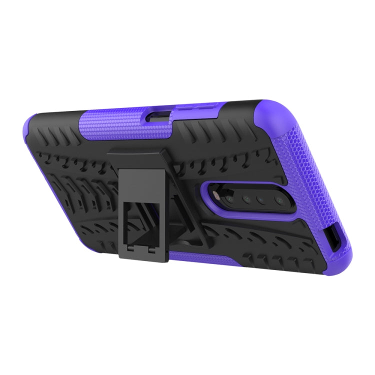 For Xiaomi Redmi K30 Tire Texture Shockproof TPU+PC Protective Case with Holder