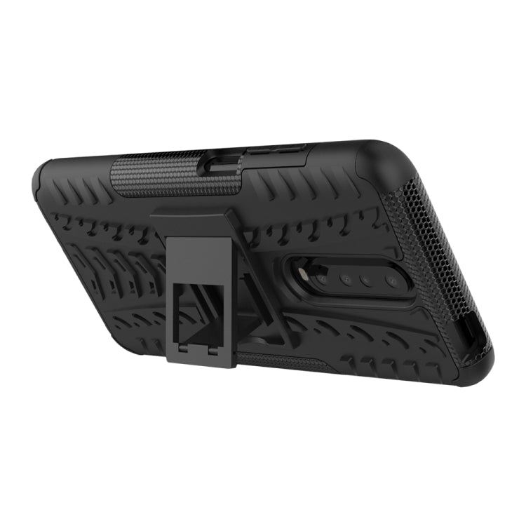 For Xiaomi Redmi K30 Tire Texture Shockproof TPU+PC Protective Case with Holder