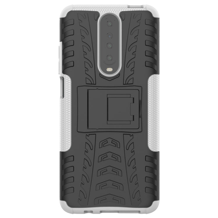 For Xiaomi Redmi K30 Tire Texture Shockproof TPU+PC Protective Case with Holder