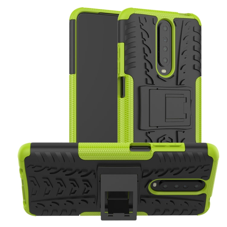 For Xiaomi Redmi K30 Tire Texture Shockproof TPU+PC Protective Case with Holder