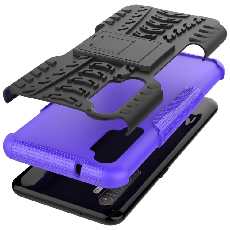 For OPPO Realme XT Tire Texture Shockproof TPU+PC Protective Case with Holder