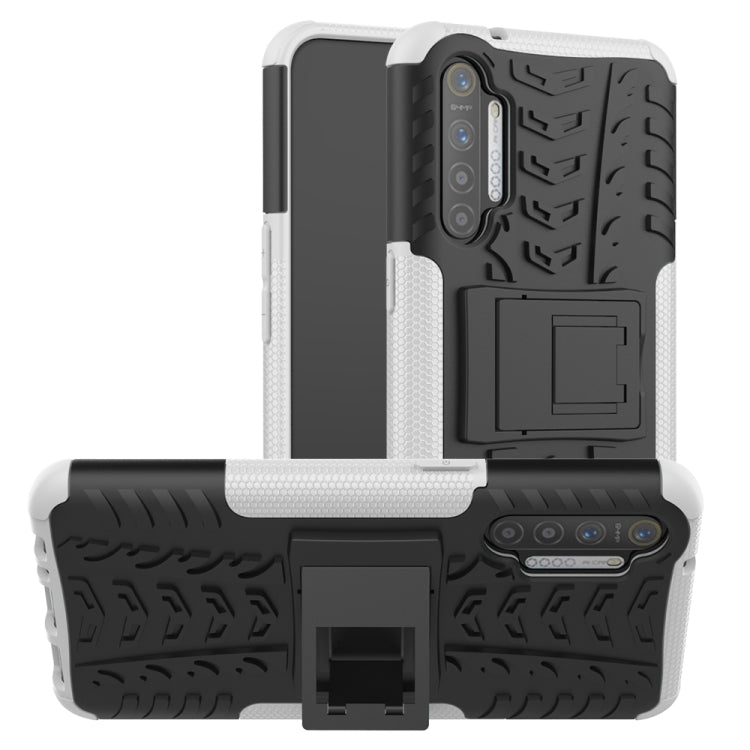 For OPPO Realme XT Tire Texture Shockproof TPU+PC Protective Case with Holder