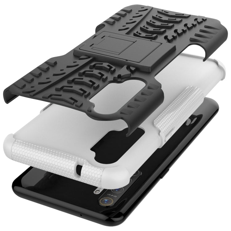 For OPPO Realme XT Tire Texture Shockproof TPU+PC Protective Case with Holder