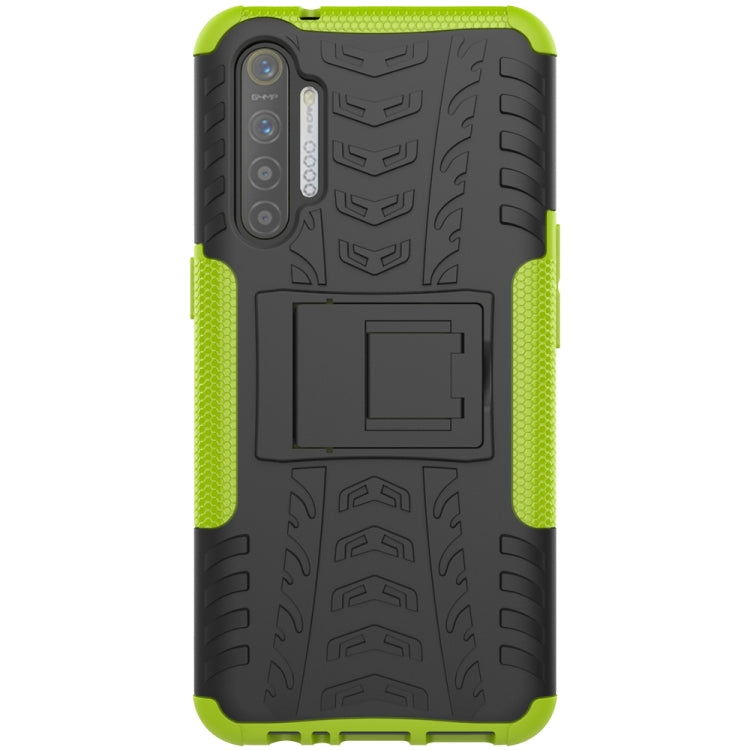 For OPPO Realme XT Tire Texture Shockproof TPU+PC Protective Case with Holder