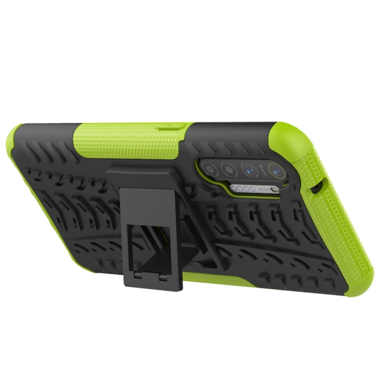 For OPPO Realme XT Tire Texture Shockproof TPU+PC Protective Case with Holder