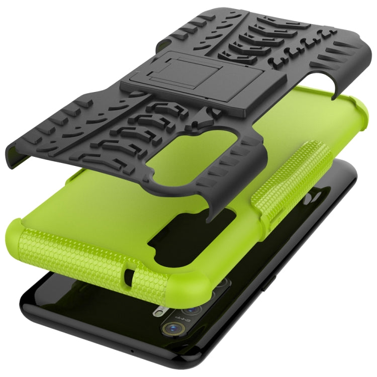 For OPPO Realme XT Tire Texture Shockproof TPU+PC Protective Case with Holder