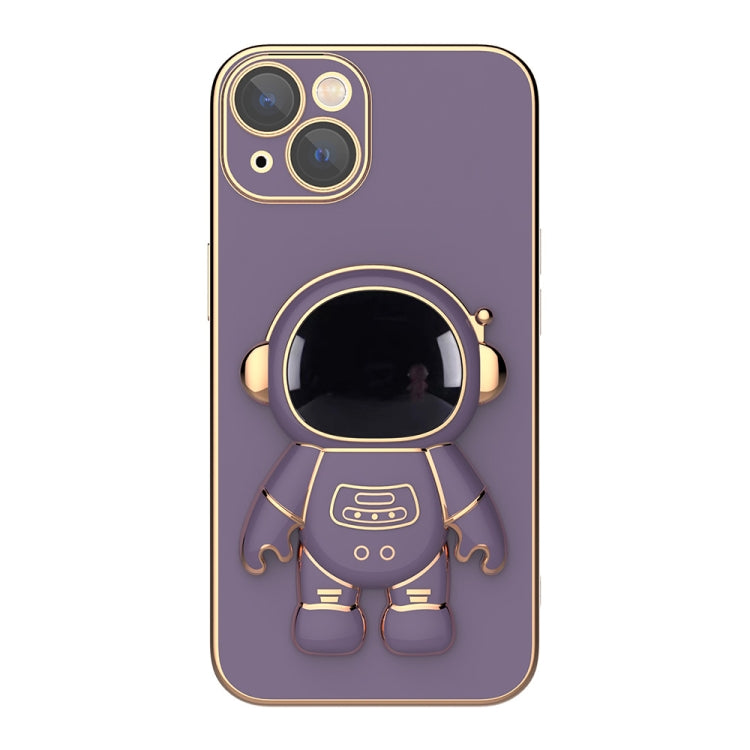 For iPhone 13 mini Plating Astronaut Holder Phone Case