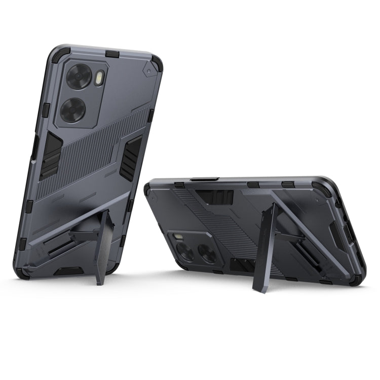 For OPPO A57 4G Global Punk Armor 2 in 1 PC + TPU Shockproof Phone Case with Invisible Holder