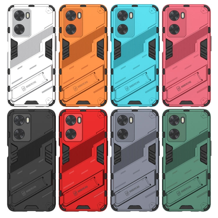 For OPPO A57 4G Global Punk Armor 2 in 1 PC + TPU Shockproof Phone Case with Invisible Holder