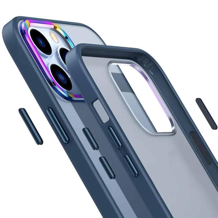 For iPhone 14 Plus Colorful Metal Lens Ring Matte PC + TPU Phone Case