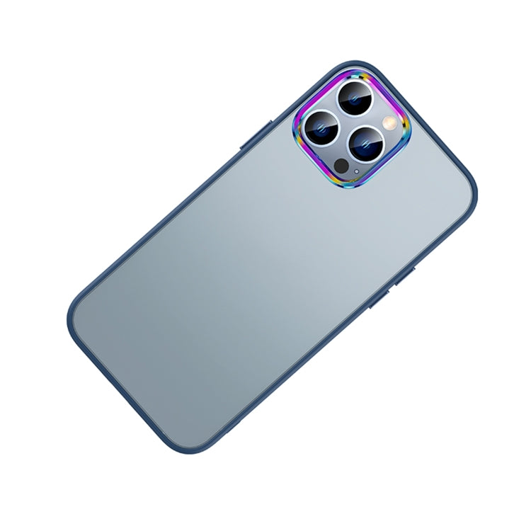 For iPhone 14 Pro Colorful Metal Lens Ring Matte PC + TPU Phone Case