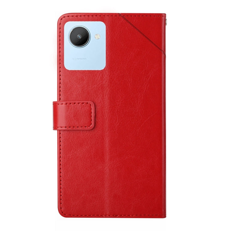 For OPPO Realme C30 HT01 Y-shaped Pattern Flip Leather Phone Case