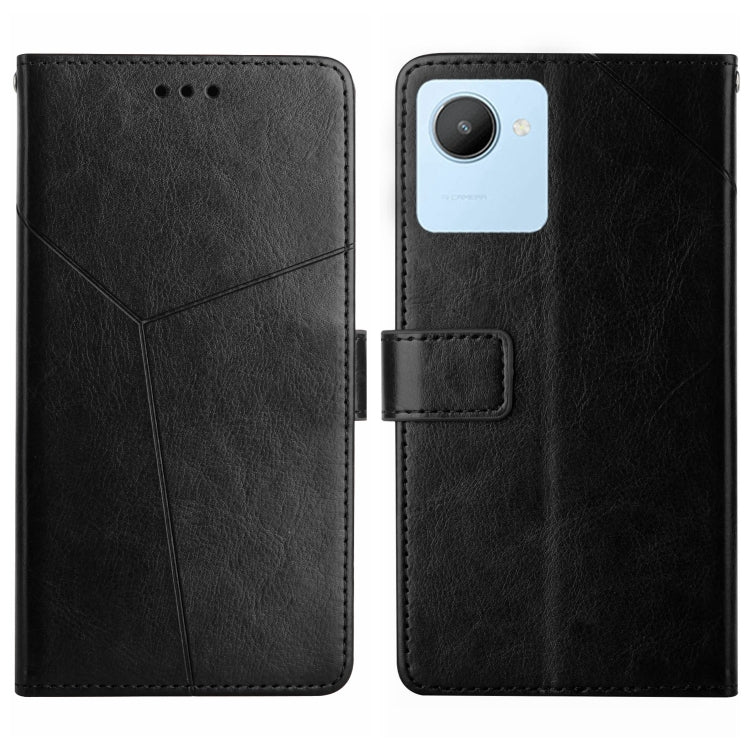 For OPPO Realme C30 HT01 Y-shaped Pattern Flip Leather Phone Case