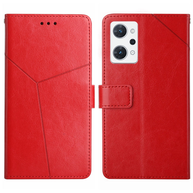 For OPPO Reno7 A HT01 Y-shaped Pattern Flip Leather Phone Case