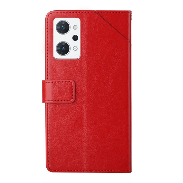 For OPPO Reno7 A HT01 Y-shaped Pattern Flip Leather Phone Case