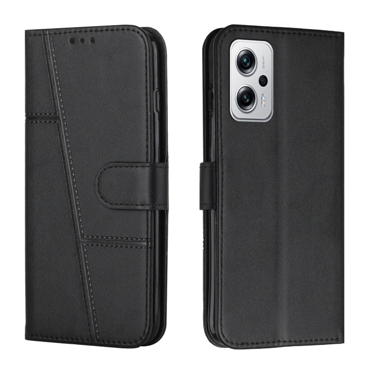 For Xiaomi Redmi Note 11T Pro / Pro+ 5G Stitching Calf Texture Buckle Leather Phone Case