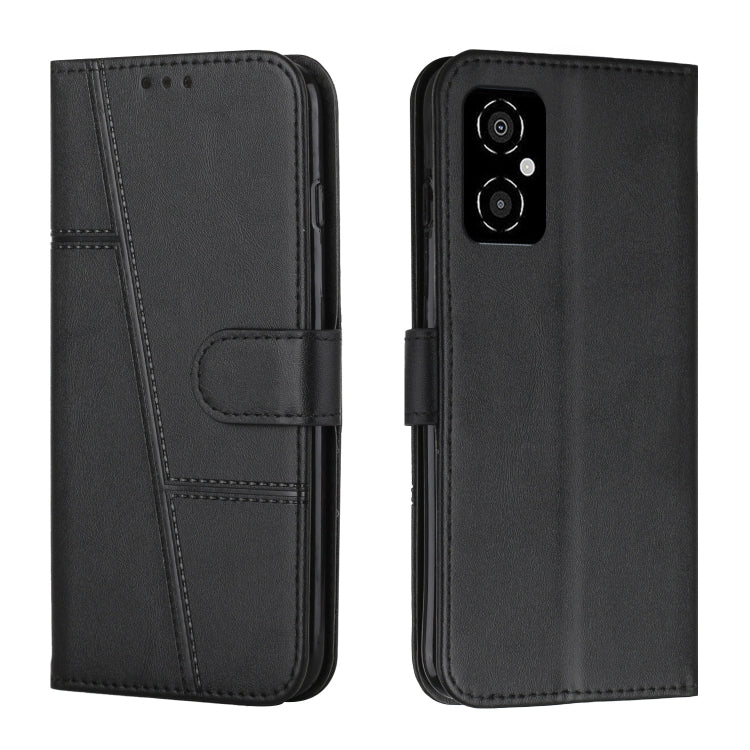 For Xiaomi Poco M4 5G Stitching Calf Texture Buckle Leather Phone Case