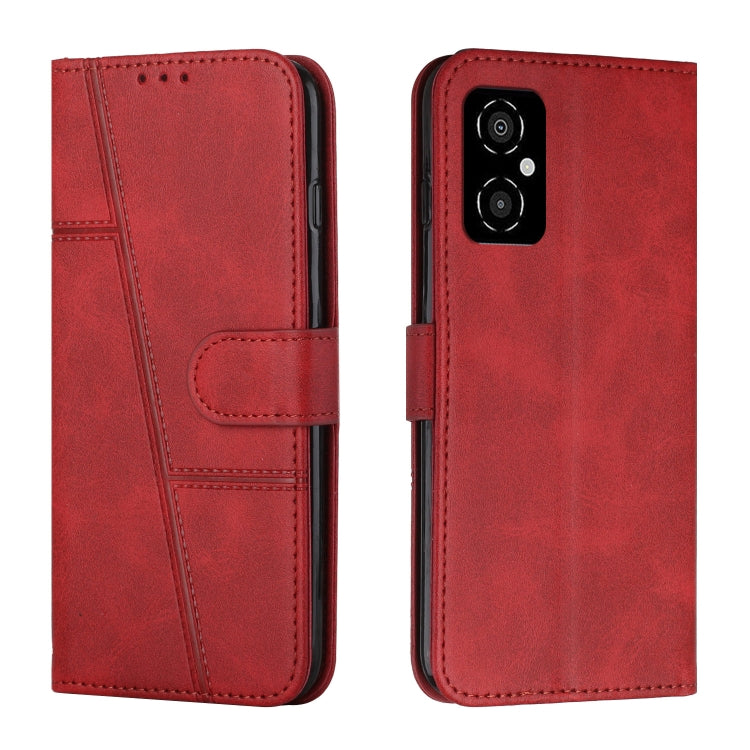 For Xiaomi Poco M4 5G Stitching Calf Texture Buckle Leather Phone Case
