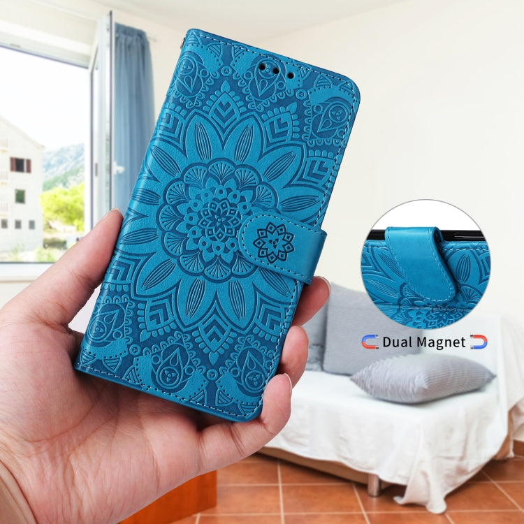 For iPhone 13 Pro Embossed Sunflower Leather Phone Case