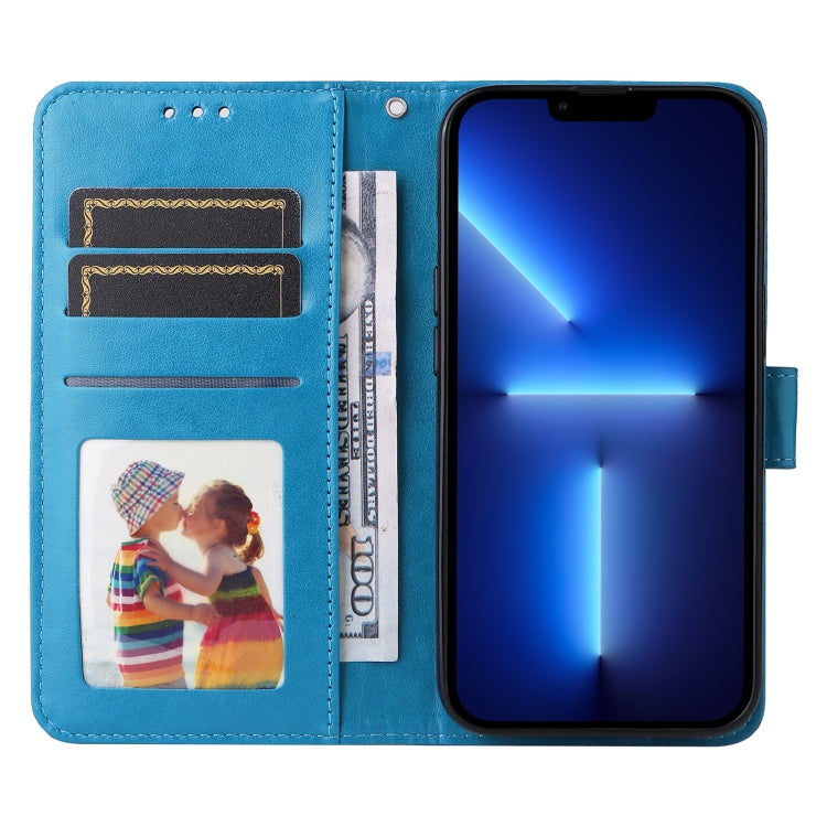 For iPhone 13 Pro Max Embossed Sunflower Leather Phone Case