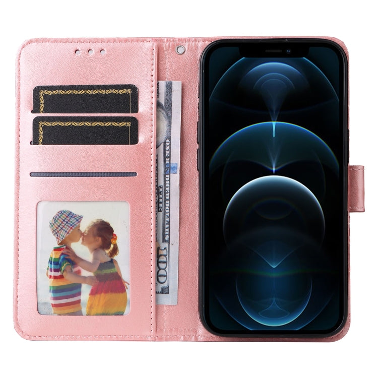 For iPhone 12 Pro Max Embossed Sunflower Leather Phone Case