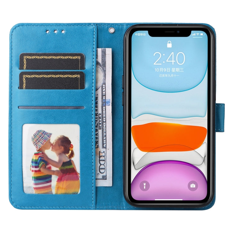 For iPhone 11 Embossed Sunflower Leather Phone Case