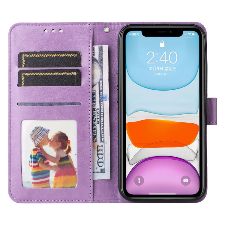 For iPhone 11 Embossed Sunflower Leather Phone Case