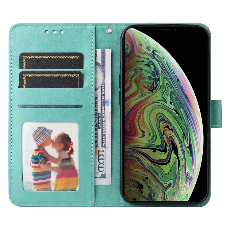 For iPhone XS Max Embossed Sunflower Leather Phone Case