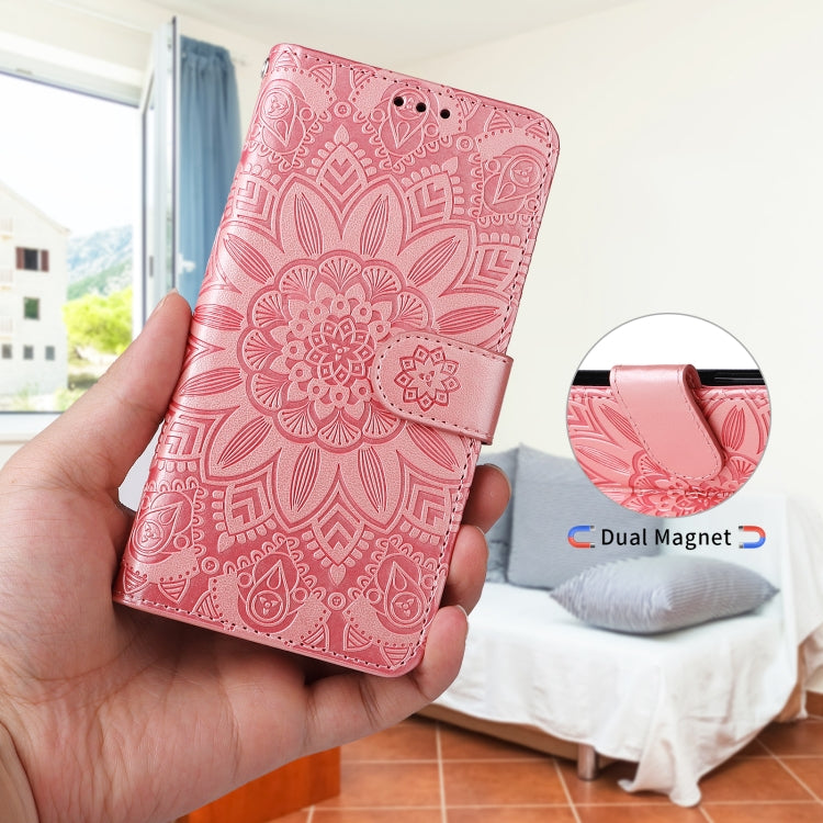 For iPhone SE 2022 / SE 2020 / 8 / 7 Embossed Sunflower Leather Phone Case