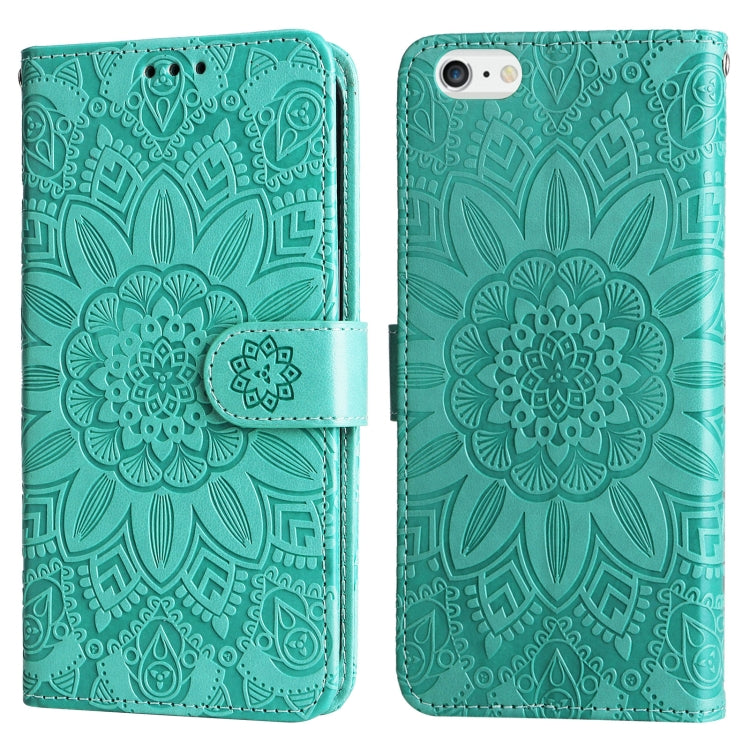 For iPhone SE 2022 / SE 2020 / 8 / 7 Embossed Sunflower Leather Phone Case