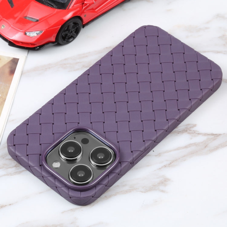 For iPhone 14 Pro Max BV Woven All-inclusive Phone Case (Purple)