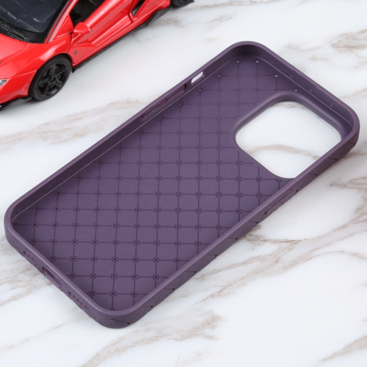 For iPhone 14 Pro Max BV Woven All-inclusive Phone Case (Purple)