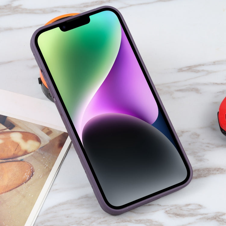 For iPhone 14 Plus BV Woven All-inclusive Phone Case (Purple)