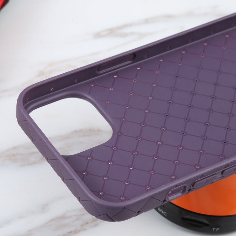 For iPhone 14 Plus BV Woven All-inclusive Phone Case (Purple)