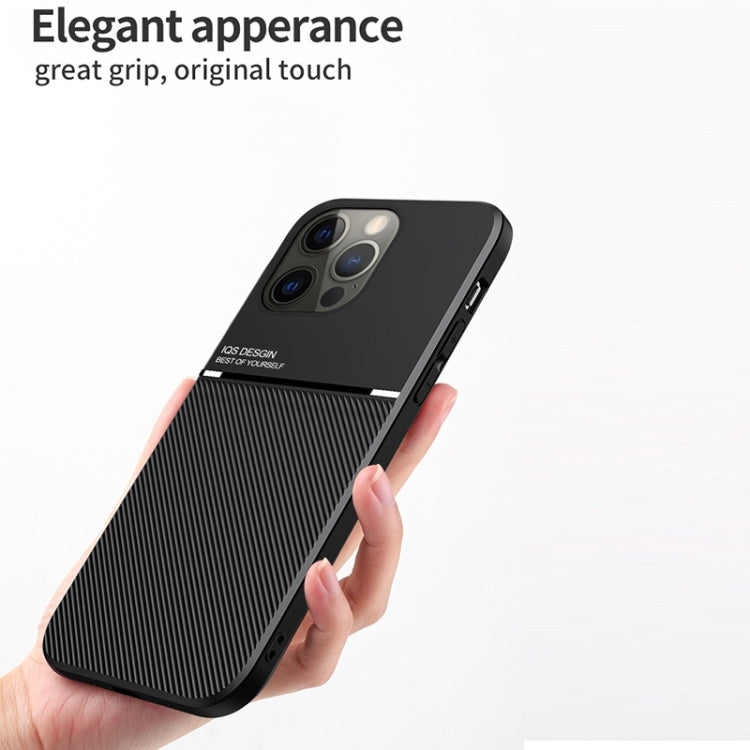 For iPhone 14 Pro Classic Tilt Strip Grain Magnetic Shockproof PC + TPU Phone Case