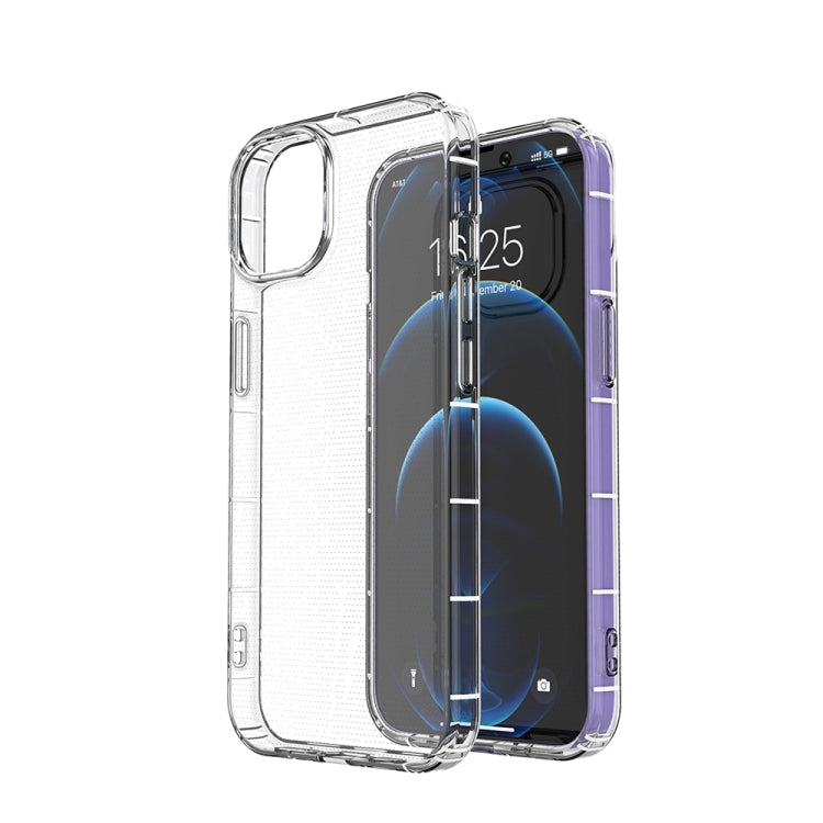 For iPhone 14 Plus Airbag Four-Corner Full Coverage Shockproof TPU Phone Case (Transparent)