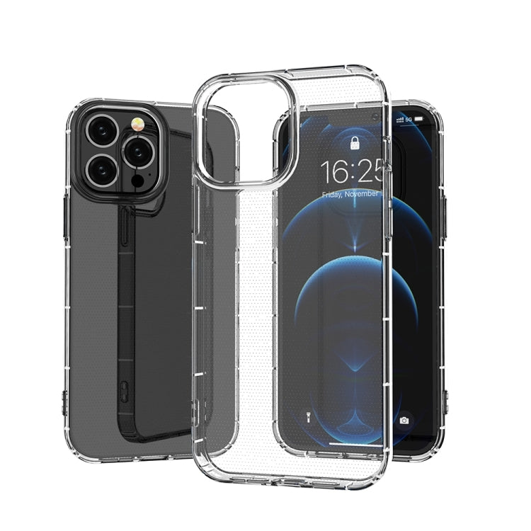 For iPhone 14 Pro Max Airbag Four-Corner Full Coverage Shockproof TPU Phone Case (Transparent)